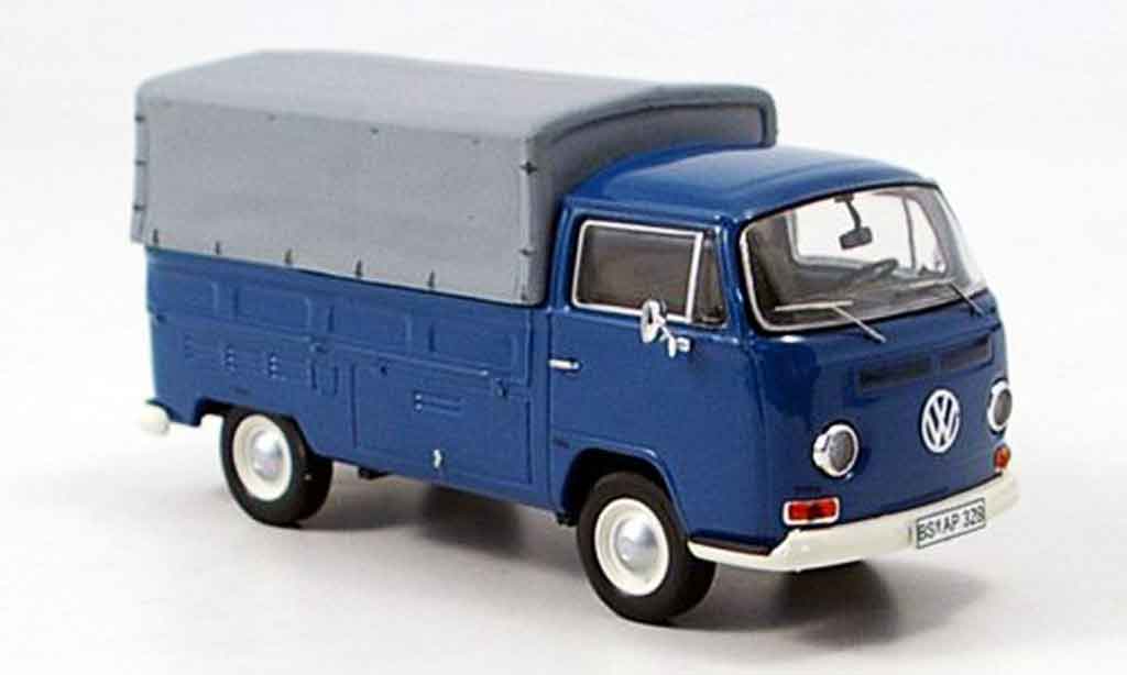 Volkswagen Combi 1/43 Premium Cls t2a pritsche avec plane blauw modelauto