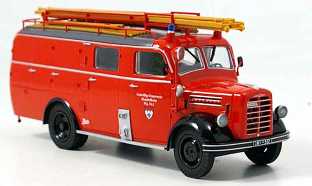 Borgward B 2500 1/43 Schuco F 8 pompier Heuchelheim modelauto