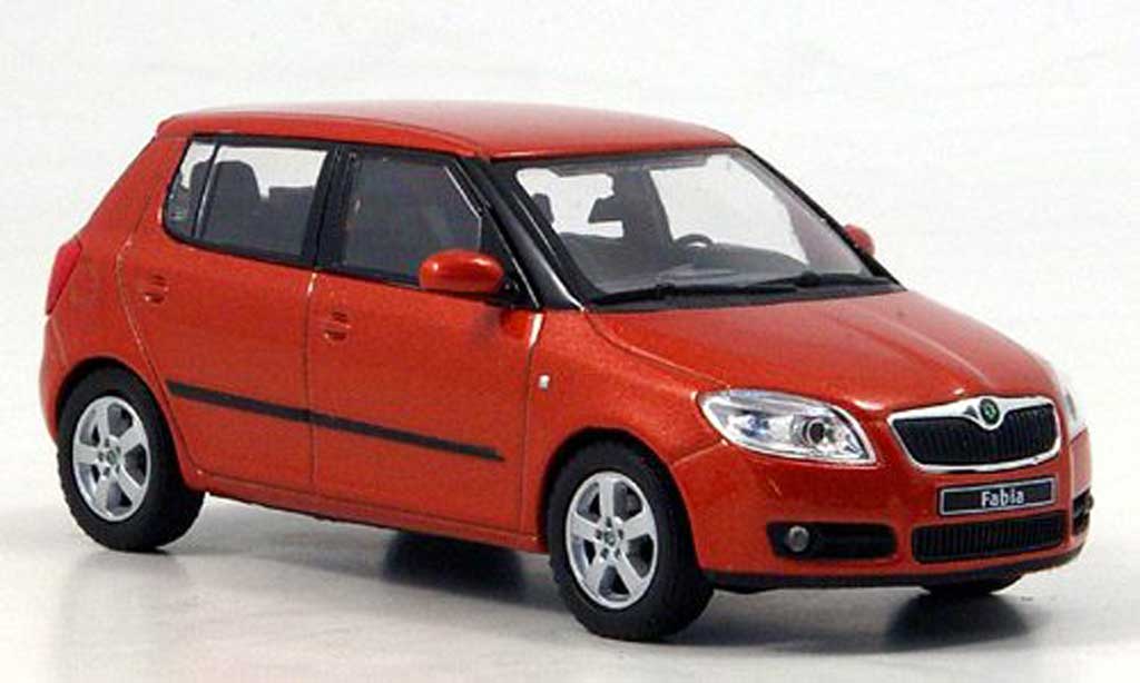 Skoda Fabia II 1/43 Abrex II oranje modelauto