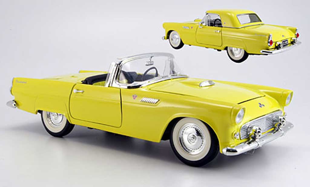 Ford Thunderbird 1955 1/18 Yat Ming 1955 geel modelauto