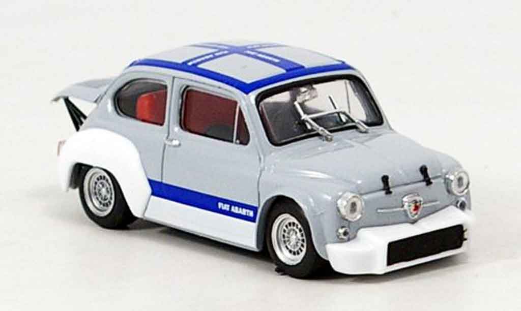 Fiat Abarth 1000 1/43 Brumm Gruppe 2 grijs blauw 1970 modelauto