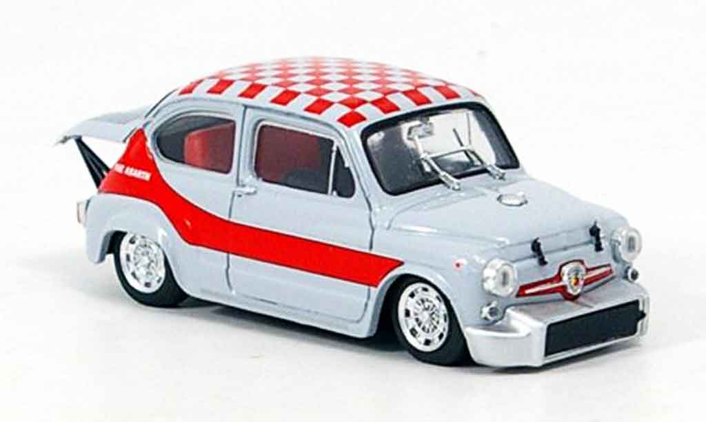 Fiat Abarth 1000 1/43 Brumm Gruppe 5 grijs rood 1968 modelauto