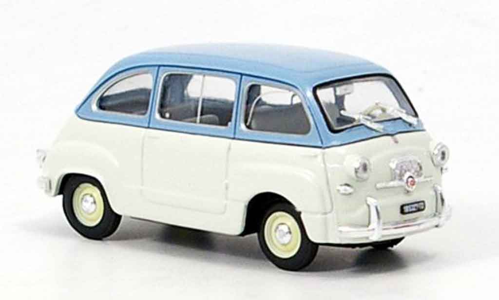 Fiat 600 1/43 Brumm Multipla blauw grijs 1956 modelauto