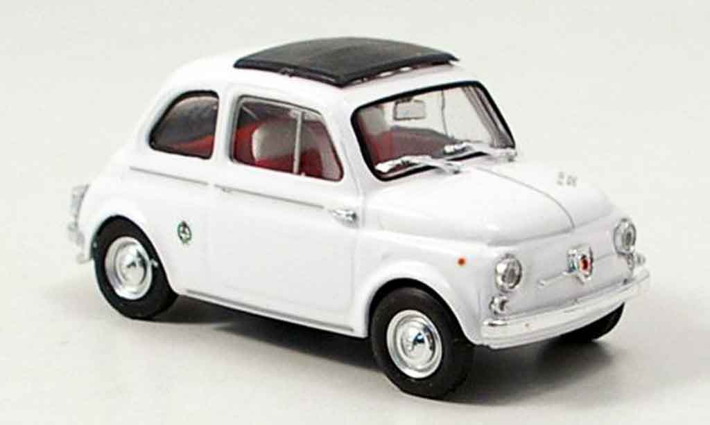 Fiat 595 1/43 Brumm Abarth wit avec capote Faltdach 1963 modelauto