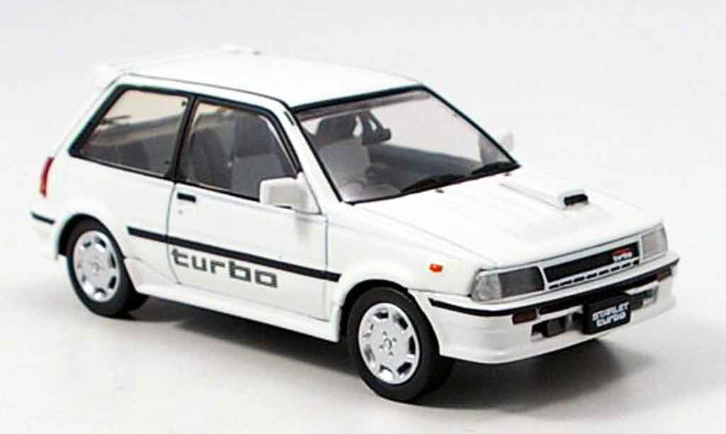 Toyota Starlet 1/43 Aoshima turbo s wit 1986 modelauto