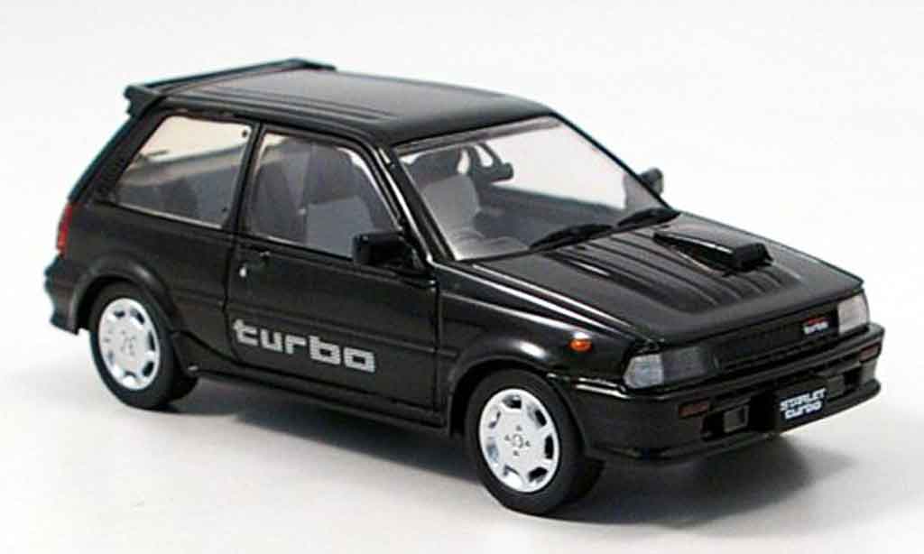 Toyota Starlet 1/43 Aoshima turbo s zwart 1986 modelauto