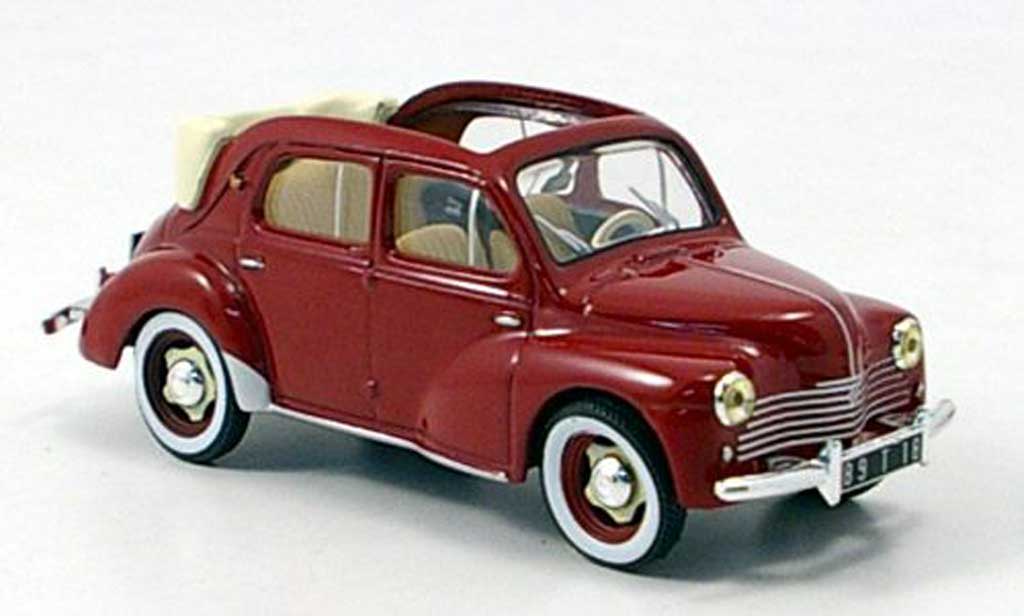 Renault 4CV 1/43 Hachette Decouvrable rood 1952 modelauto