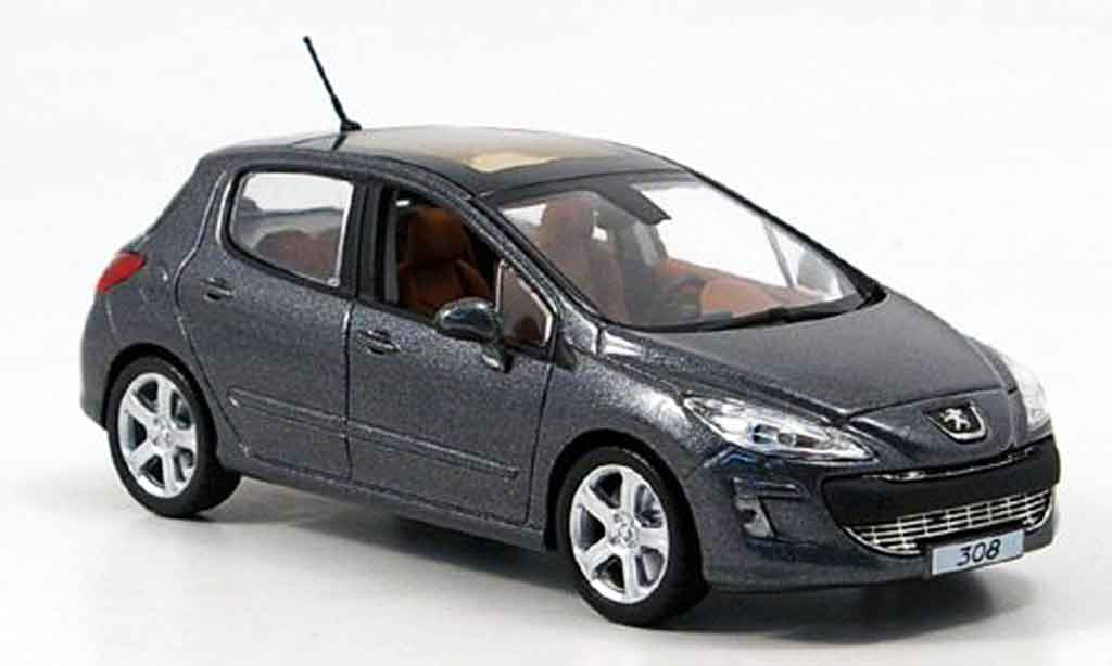 Peugeot 308 1/43 Norev feline 5 portes grijs 2007 modelauto