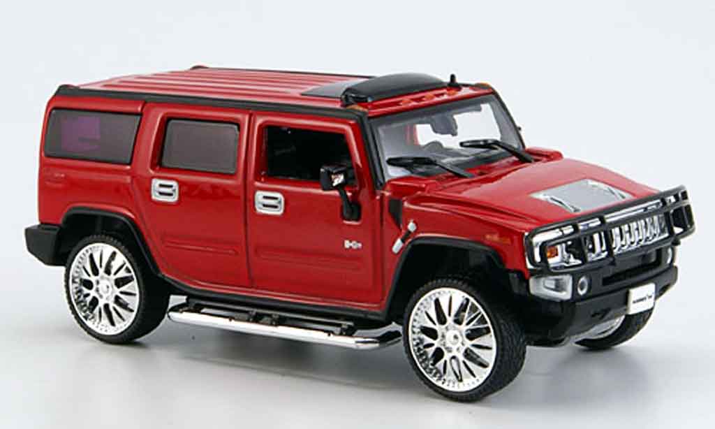 Hummer H2 1/43 Norev SUV rood Tuning 2005 modelauto