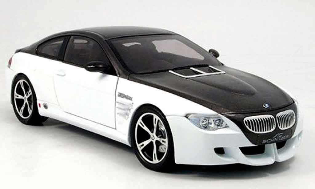 Bmw M6 E63 1/18 Norev E63 ac schnitzer zwart/wit 2007 modelauto