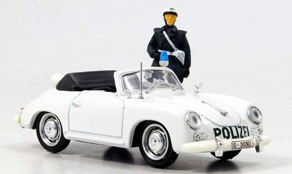 Porsche 356 1952 1/43 Brumm 1952 politie Deutschland avec Figur modelauto