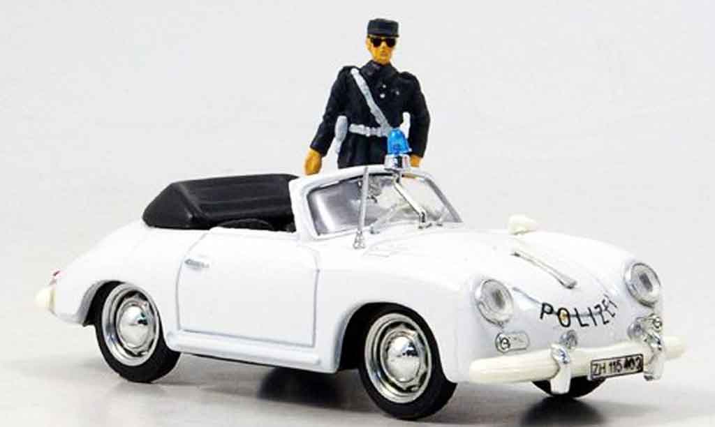 Porsche 356 1952 1/43 Brumm 1952 politie Schweiz avec Figur modelauto