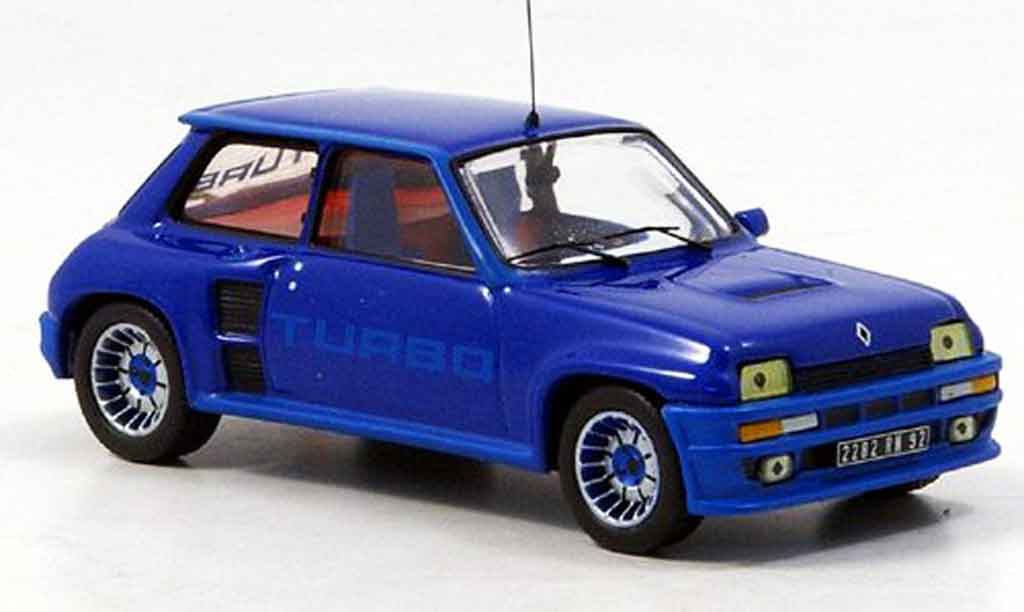 Renault 5 Turbo 1/43 IXO Turbo i blauw 1982 modelauto