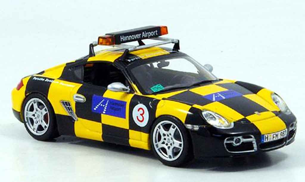 Porsche Cayman S 1/43 Minichamps S Follow Me Hannover Airport modelauto