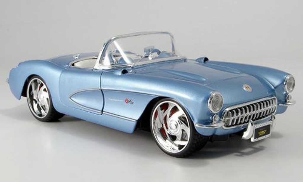 Chevrolet Corvette C1 1/18 Maisto C1 grijs blauw geoffnetes verdeck 1957 modelauto