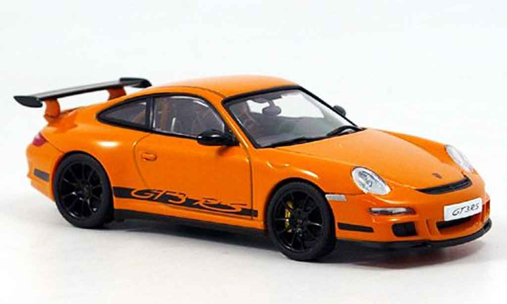 Porsche 997 GT3 RS 1/43 Autoart GT3 RS oranje zwart modelauto