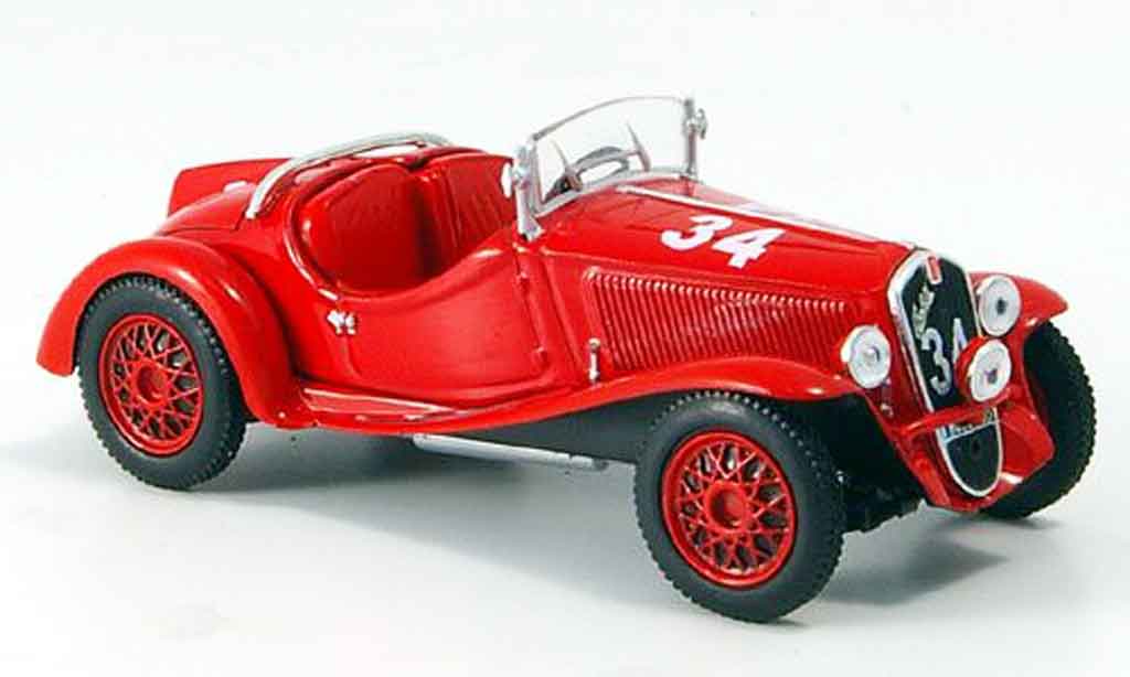 Fiat Balilla 1/43 Norev Sport Mille Miglia rood 1937 modelauto