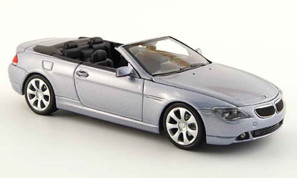 Bmw 635 E64 1/43 Minichamps E64 d Cabriolet grijs metallicgrijs 2006 modelauto