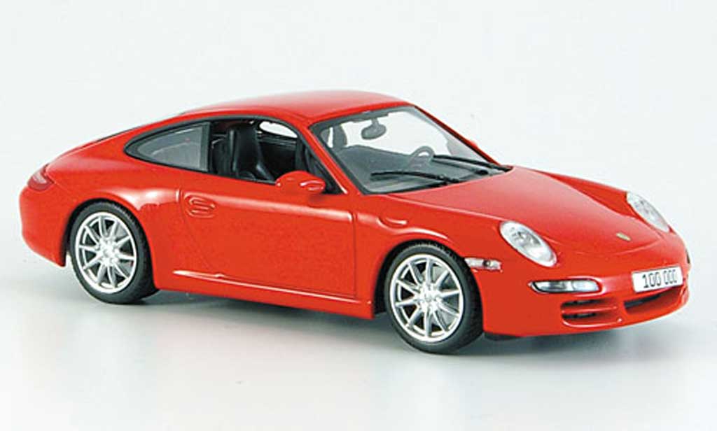 Porsche 997 Carrera 1/43 Minichamps Carrera rood ''100.000ster 911'' 2007 modelauto