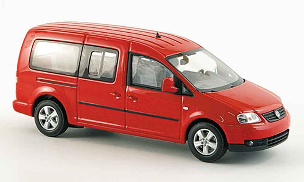 Volkswagen Caddy 1/43 Minichamps maxi shuttle rood 2007 modelauto
