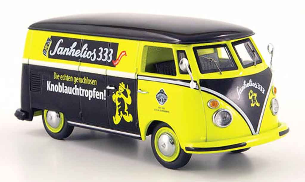 Volkswagen Combi 1/43 Schuco t 1 kasten sanhelios 333 geel zwart modelauto