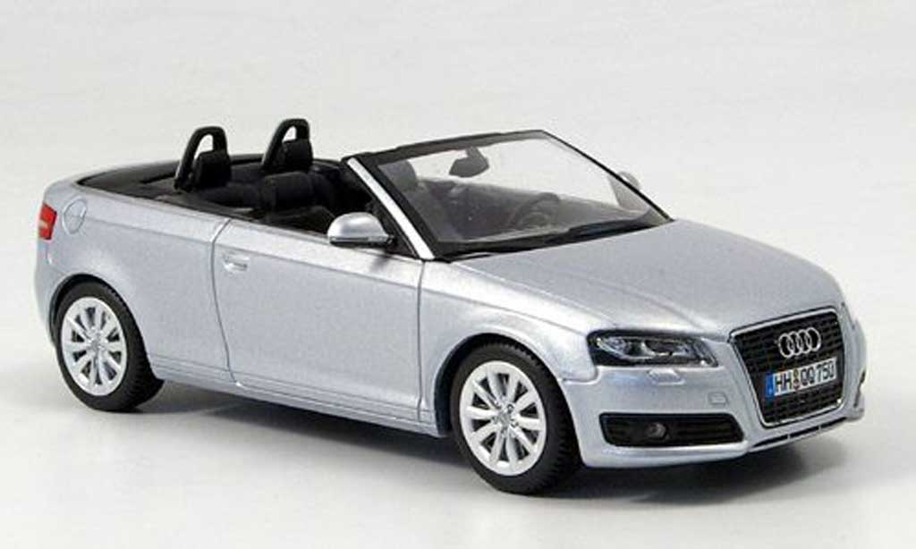 Audi A3 1/43 Minichamps Cabriolet grijs 2008 modelauto