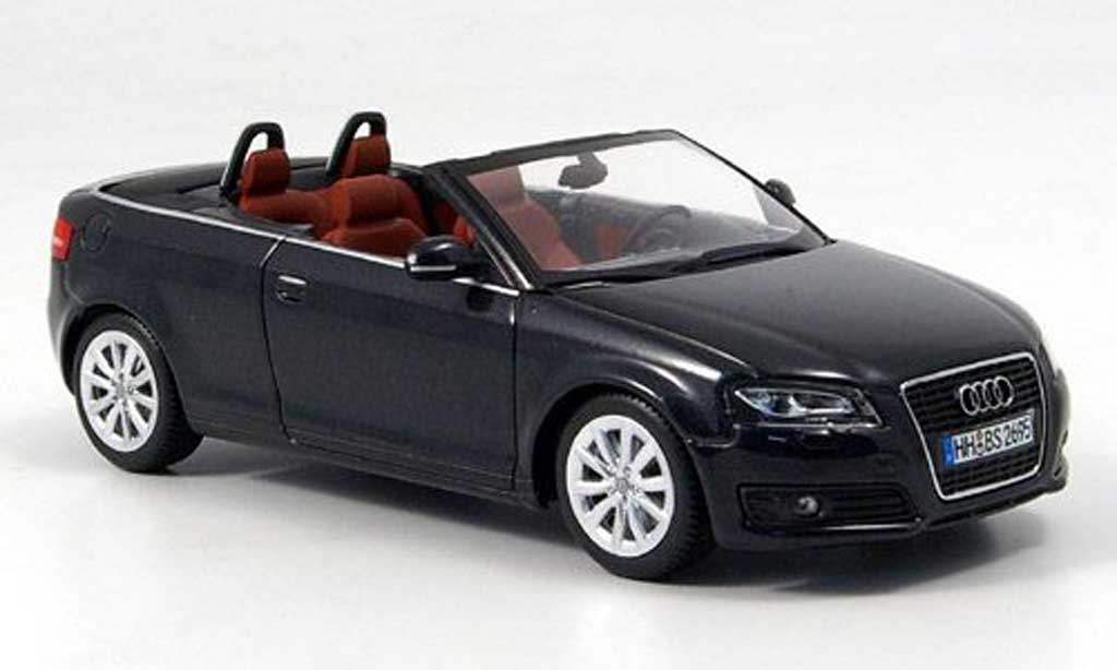 Audi A3 1/43 Minichamps Cabriolet zwart 2008 modelauto