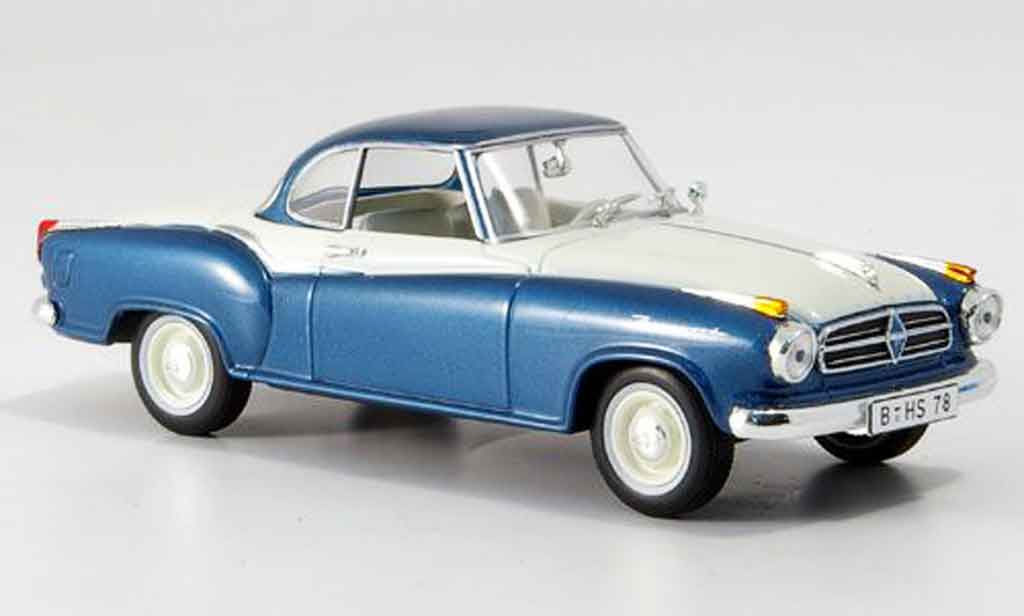 Borgward Isabella 1/43 Norev Coupe blauw wit modelauto