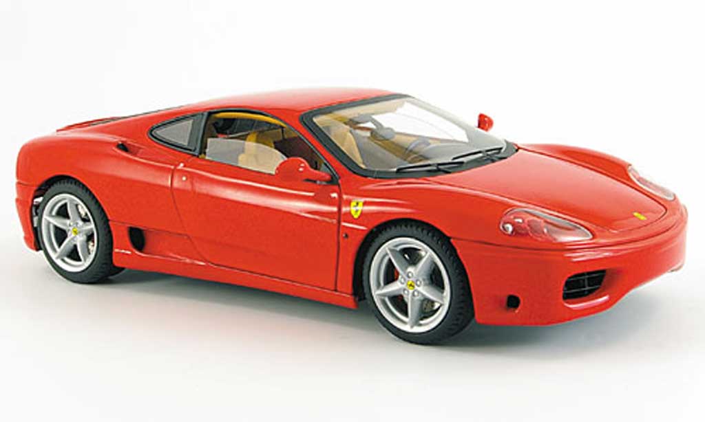 Ferrari 360 Modena 1/18 Hot Wheels Elite Modena coupe rood mit beigem interieur modelauto