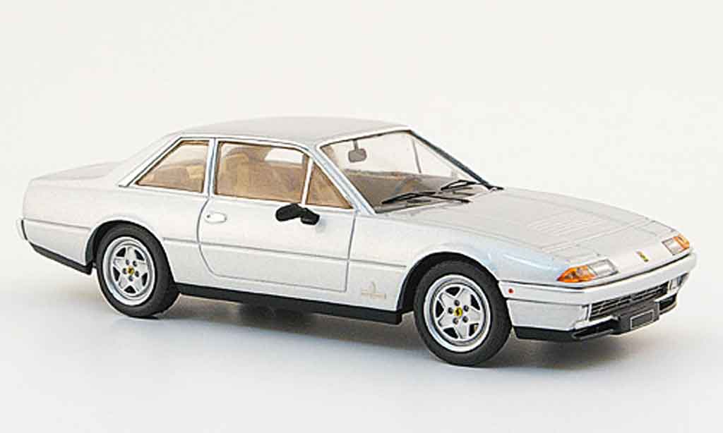 Ferrari 412 1/43 Hot Wheels Elite grijs metallic 1985 modelauto