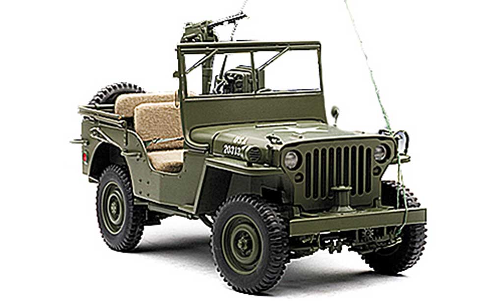 Jeep Willys 1/18 Autoart U.S. Army olivgrun mit Accessoires modelauto