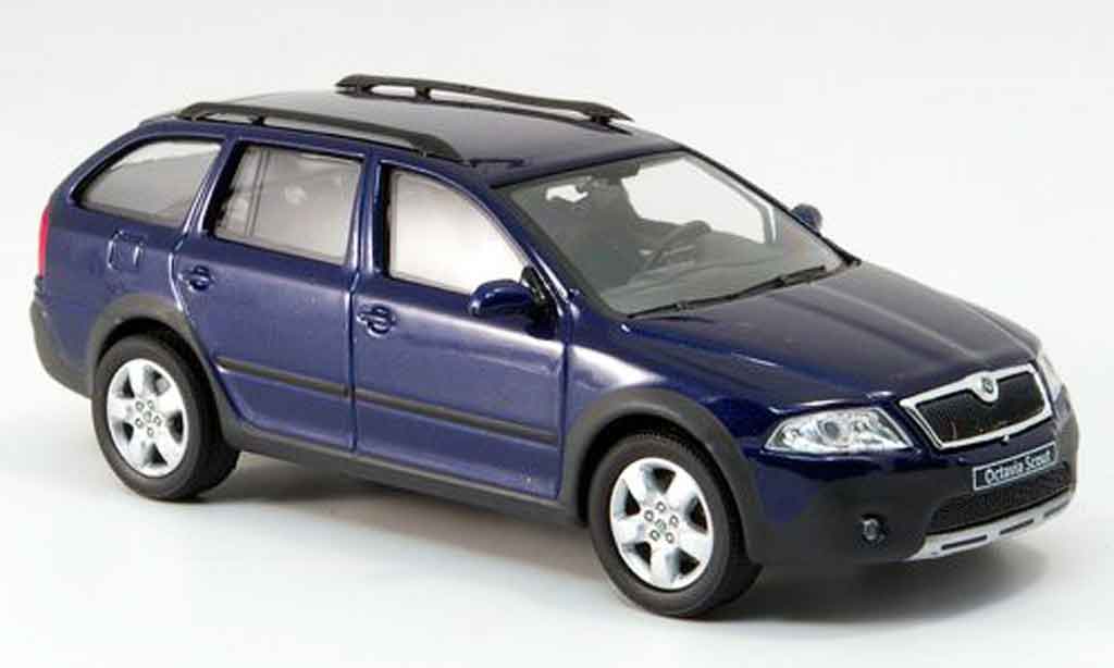 Skoda Octavia 1/43 Abrex combi scout blauw modelauto