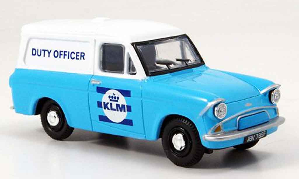 Ford Anglia 1/43 Oxford Van blauw wit KLM Duty Officer modelauto