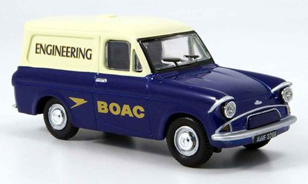 Ford Anglia 1/43 Oxford Van blauw wit BOAC Engineering modelauto
