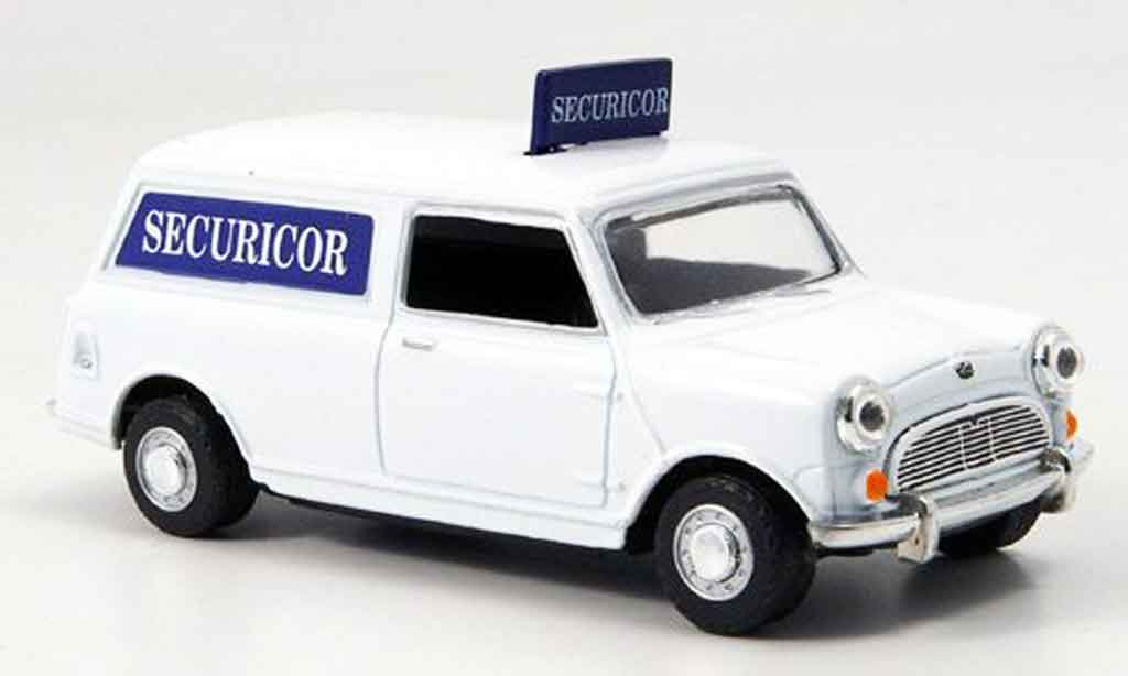 Austin Mini Van 1/43 Oxford wit blauw Securicor modelauto