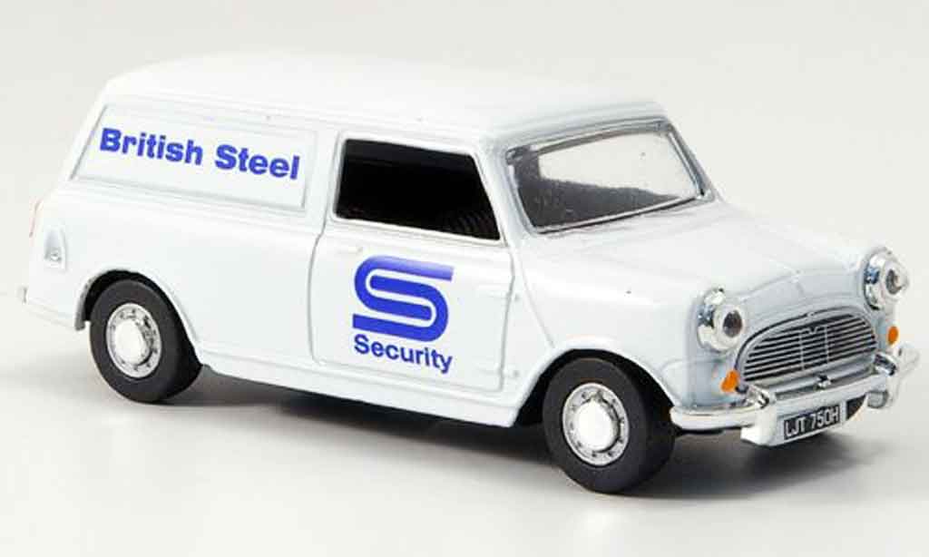Austin Mini Van 1/43 Oxford wit British Steel Kasten modelauto