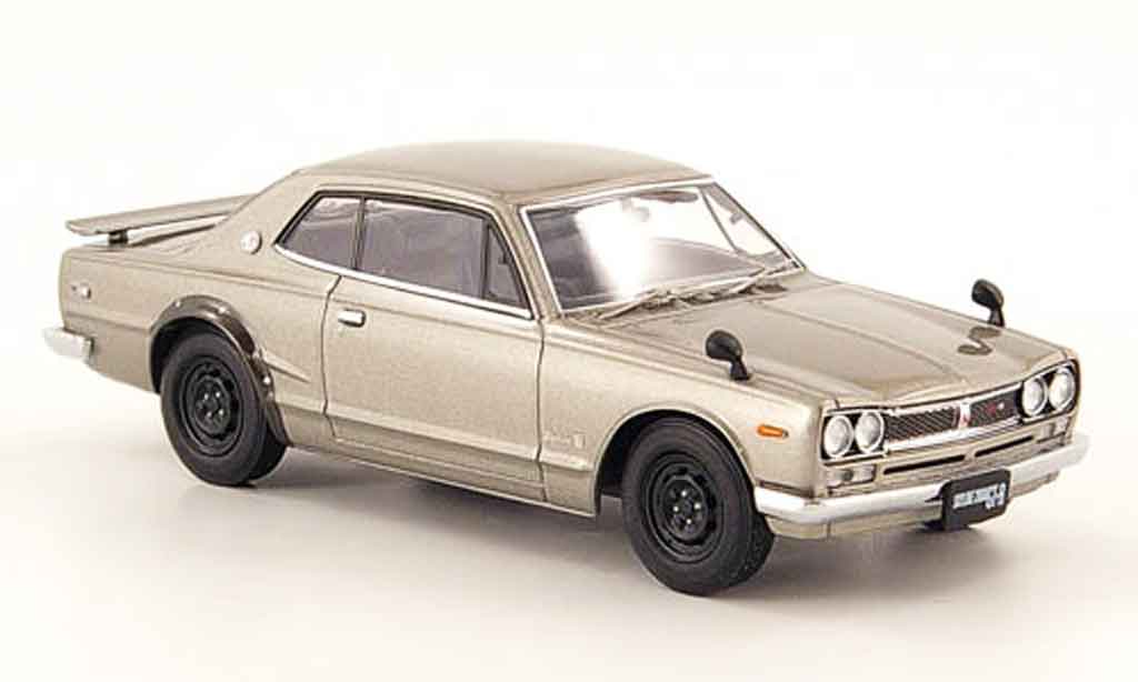 Nissan Skyline 2000 1/43 Ebbro 2000 2000GT R (KPGC10) grijs metallic 2 Turer 1971 modelauto