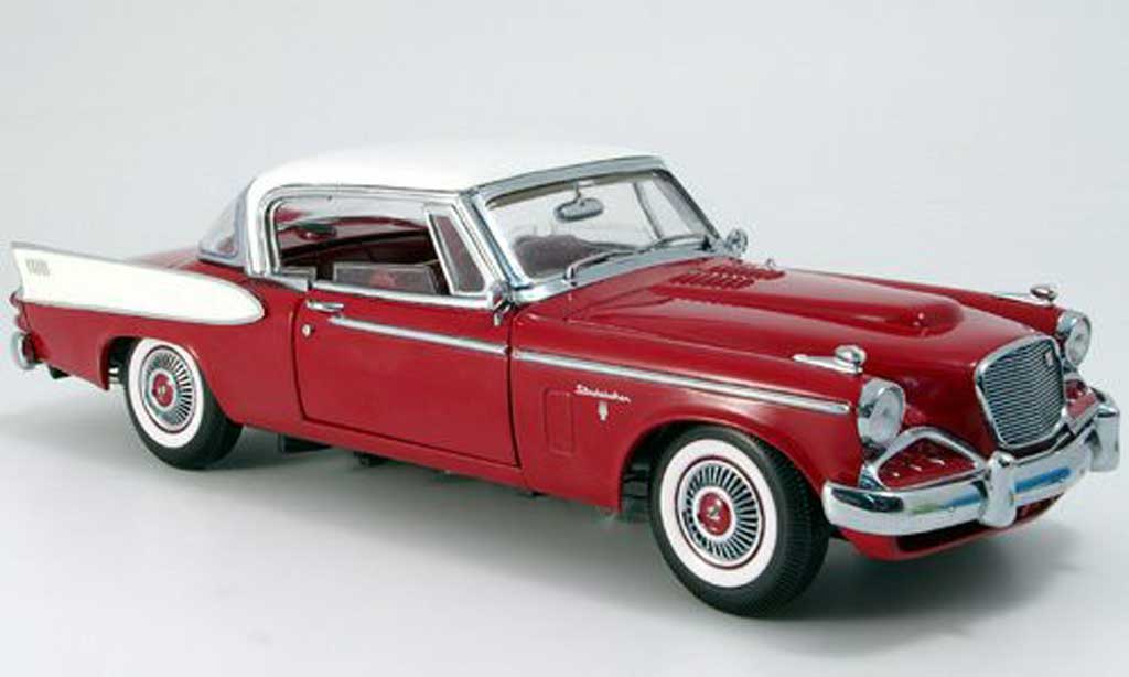 Studebaker Hawk 1/18 Yat Ming golden rood wit dach 1958 modelauto