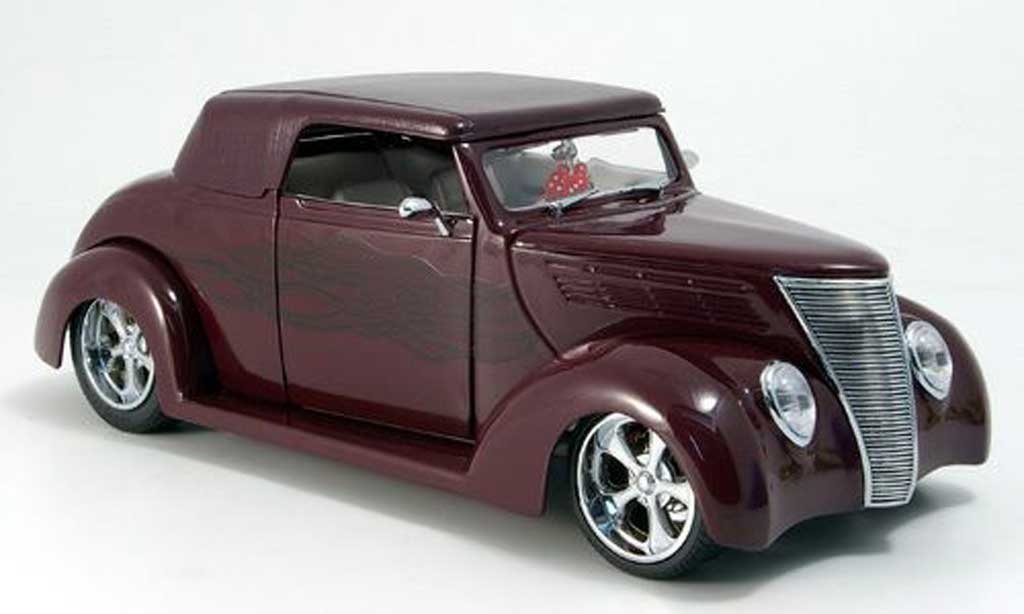 Ford Hot Rod 1/18 Yat Ming cabriolet rood geschlossen 1937 modelauto