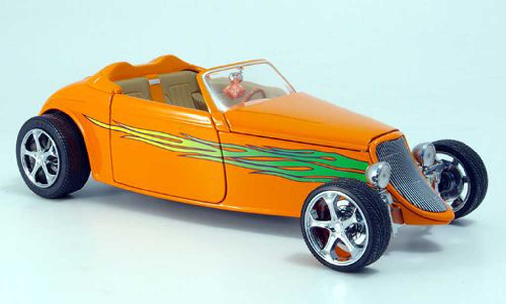 Ford Hot Rod 1/18 Yat Ming cabriolet oranje grune flammen offen 1933 modelauto