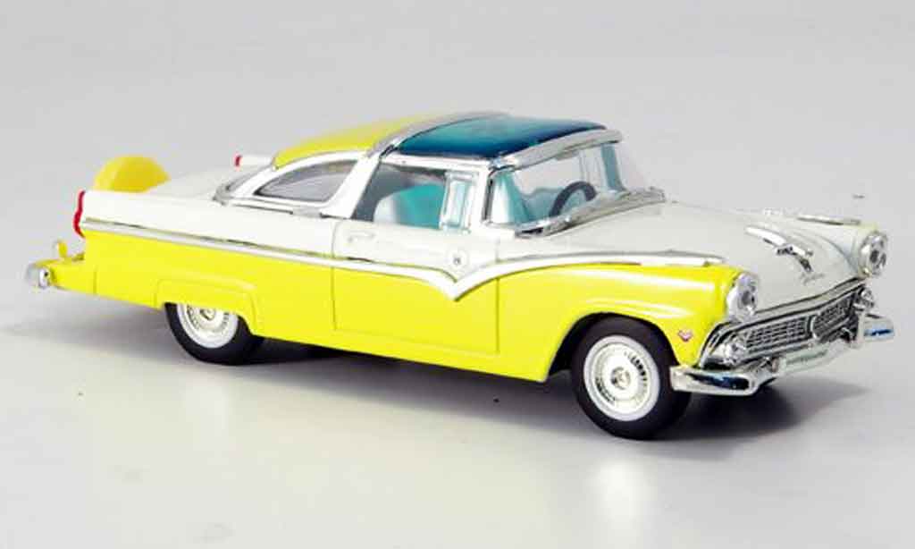 Ford Crown 1/43 Yat Ming Victoria geel wit 1955 modelauto