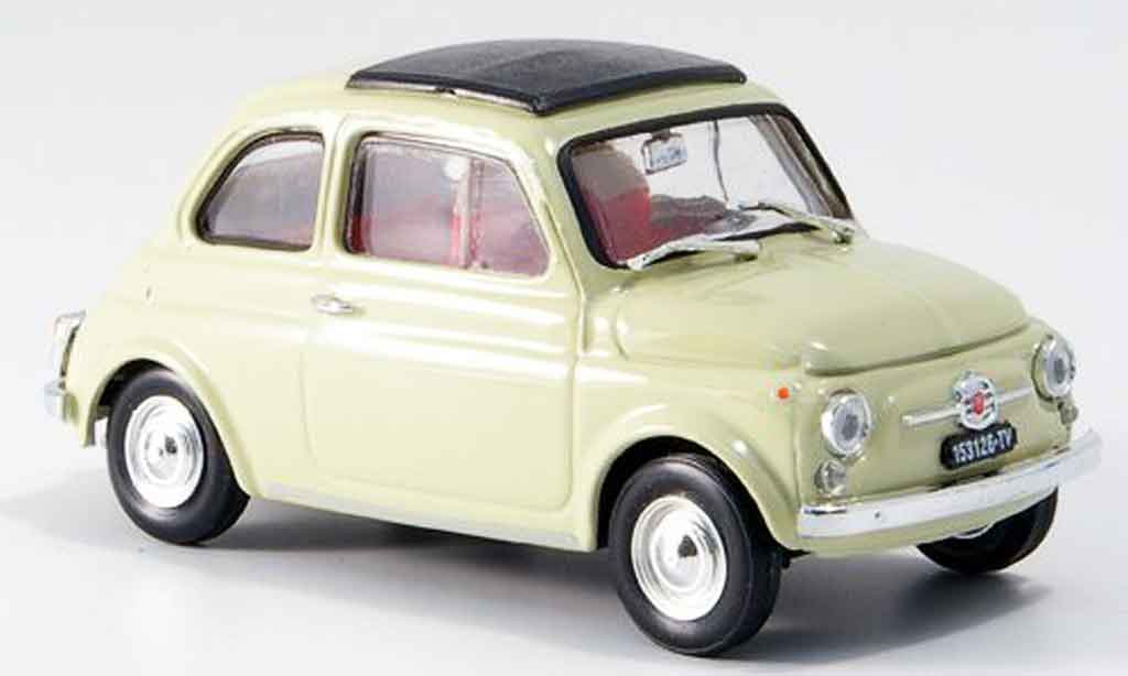 Fiat 500 1/43 Brumm F creme avec capote Faltdach 1965 modelauto
