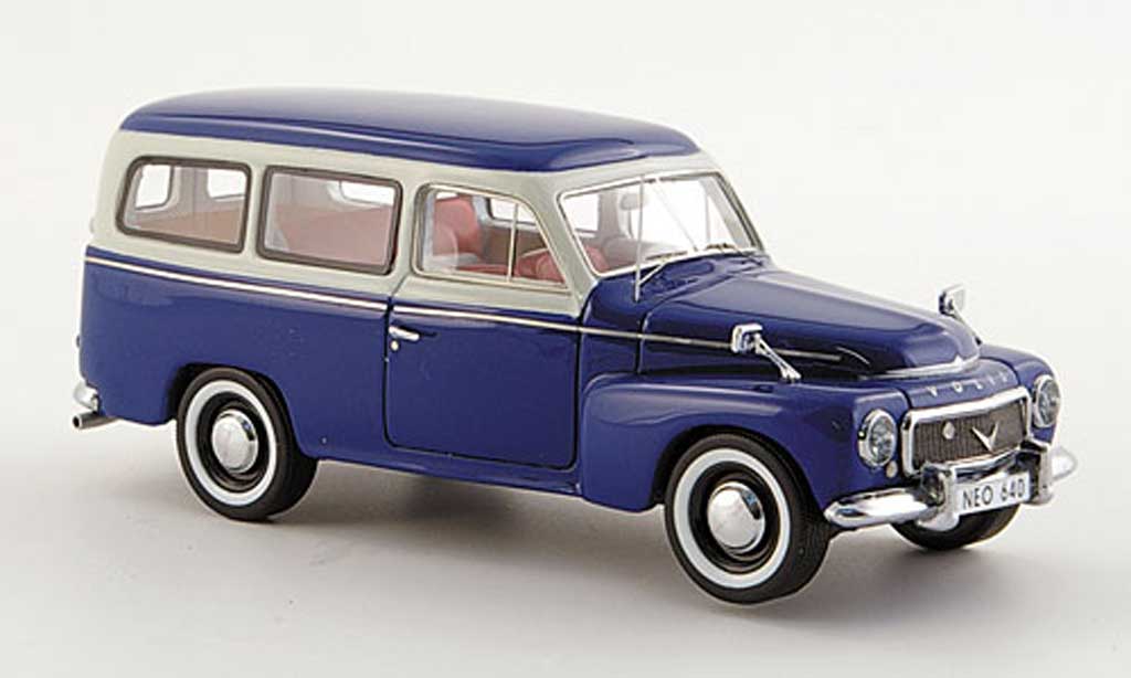 Volvo PV 445 1/43 Neo duett blauw/grijs 1956 modelauto