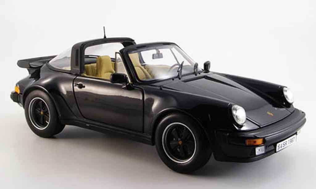 Porsche 930 Turbo 1/18 Norev Turbo 3.3 targa zwart 1987 modelauto
