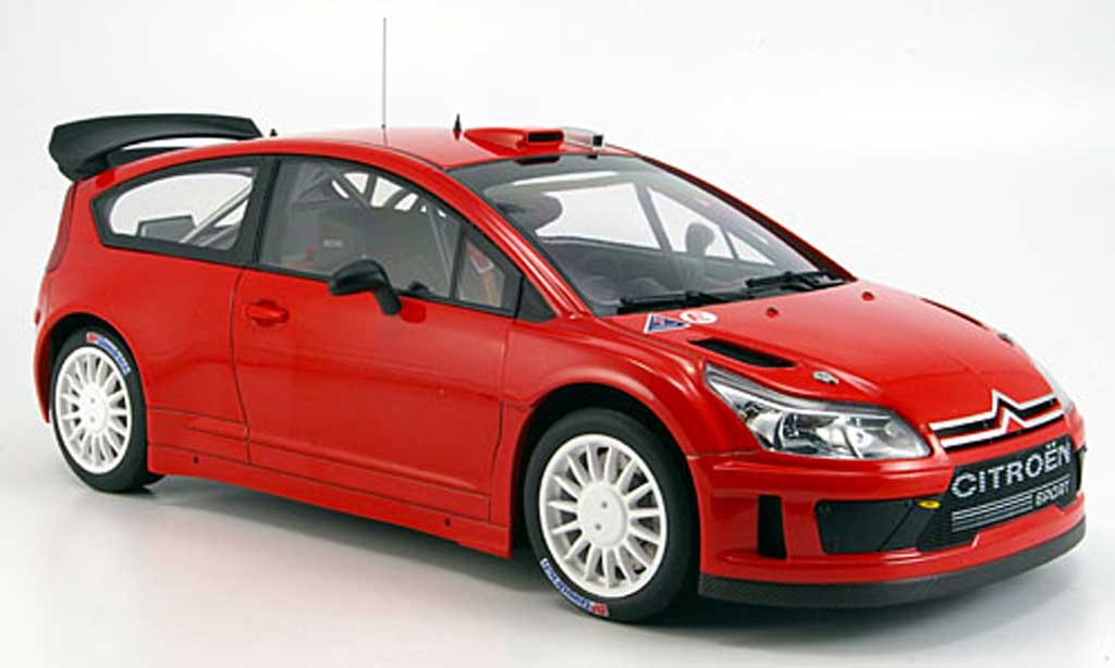 Citroen C4 WRC 1/18 Autoart WRC rood plain body version modelauto
