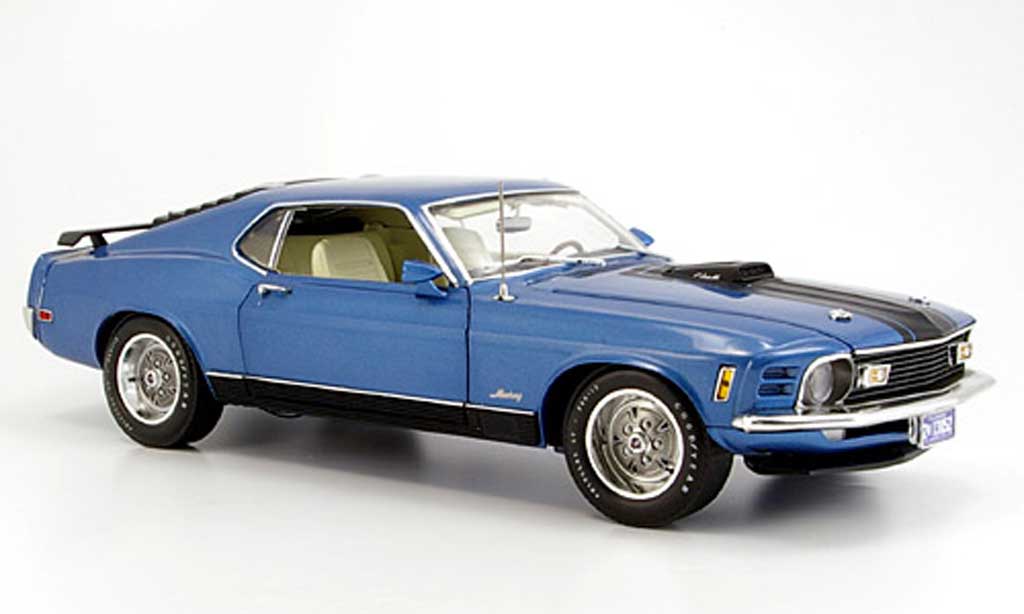 Ford Mustang 1970 1/18 Highway 61 1970 mach 1 blauw modelauto