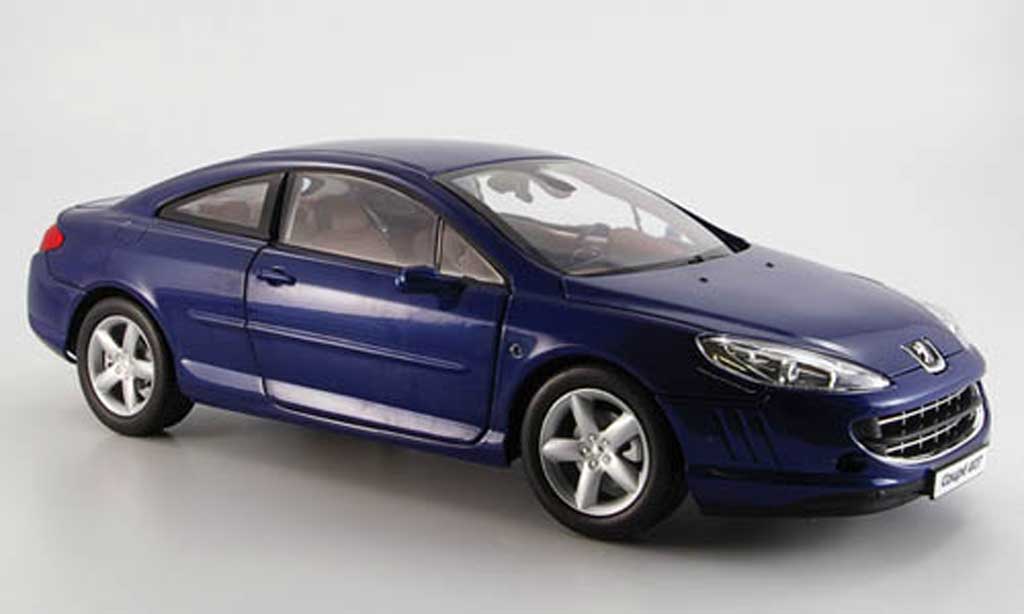 Peugeot 407 coupe 1/18 Norev coupe blauw 2005 modelauto