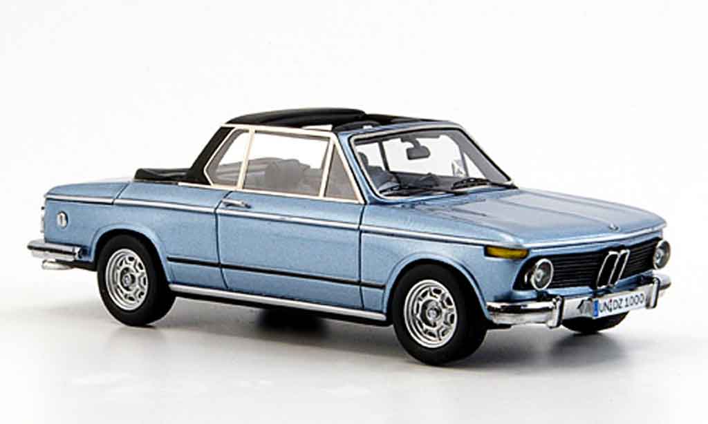 Bmw 2002 Tii 1/43 Neo Tii E 10 Baur Cabrioblauw 1974 modelauto