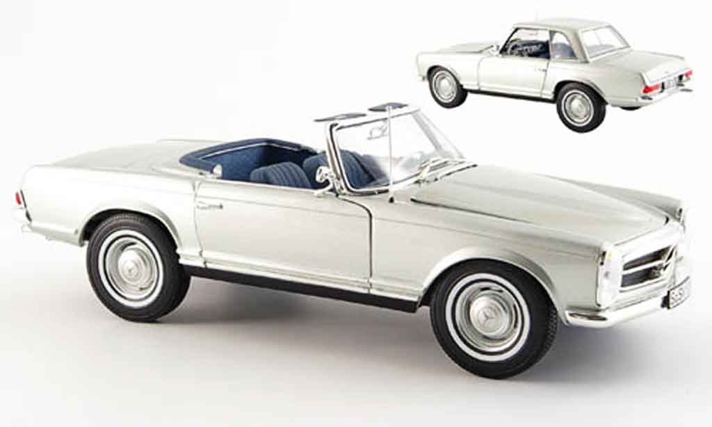 Mercedes 280 1969 1/18 Norev 1969 sl (w 113) grijs metallized modelauto