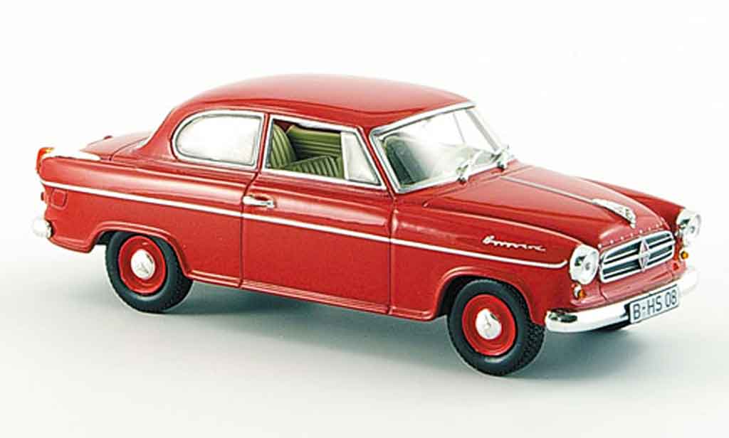 Borgward Isabella 1/43 Norev Sedan rood 1960 modelauto